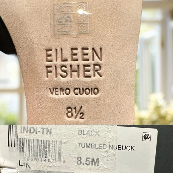 EILEEN FISHER Indi Tumbled Nubuck Pump Closed Toe Ankle Strap Size 8.5 - Picture 12 of 15